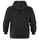 Men's Casual Solid Color Braided Plush Warm Hooded Sweatshirt 48857635Y