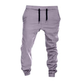Men's Solid Loose Drawstring Elastic Waist Cargo Casual Trousers 39729459Z