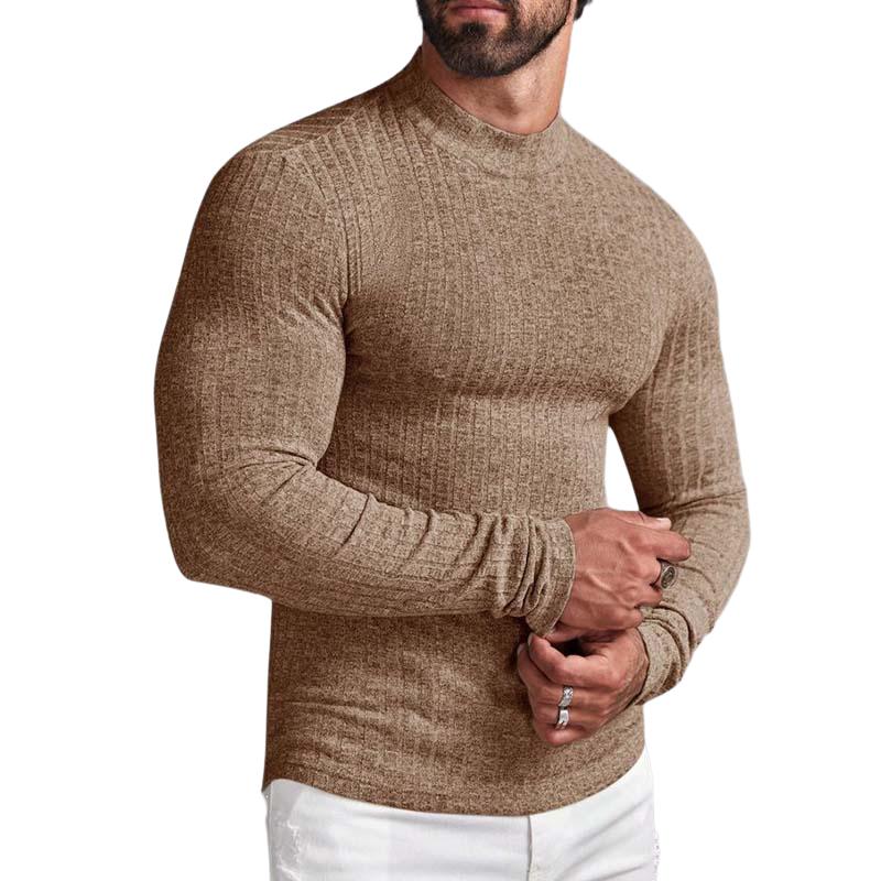 Men's Classic Casual Comfortable Slim Fit Round Neck Long Sleeve T-shirt 26529719K