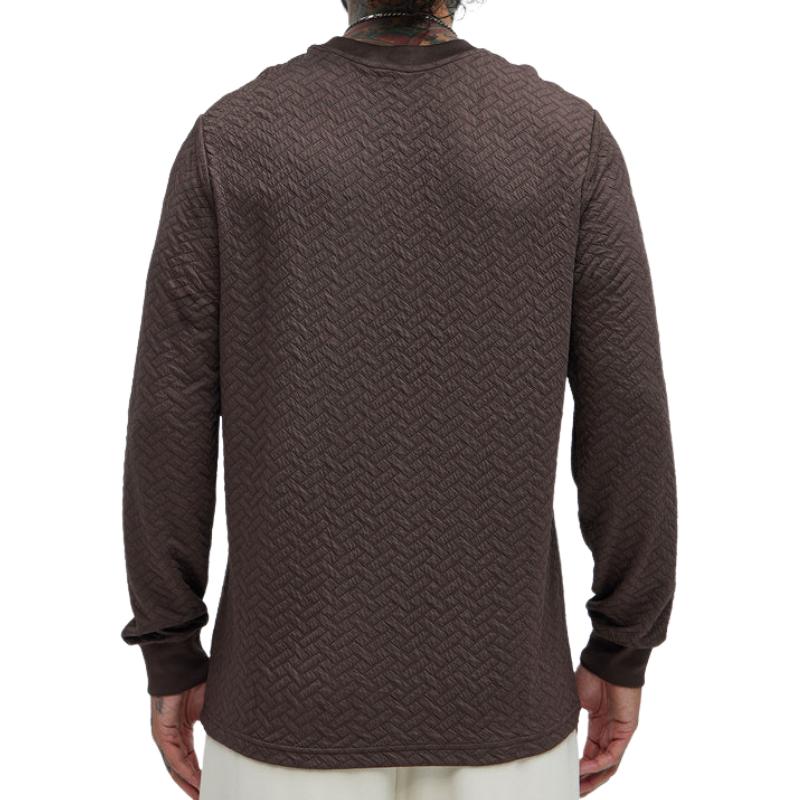 Men's Casual Loose Round Neck 3D Embossed Long Sleeve Sweatshirt 63777801F