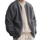 Men's Solid Color Loose Knitted Cardigan 03148234U