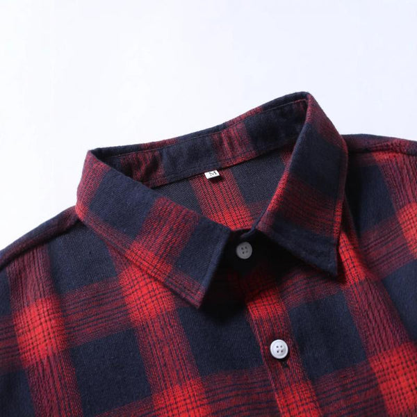 Men's Casual Plaid Long-Sleeved Shirt 14575054Y