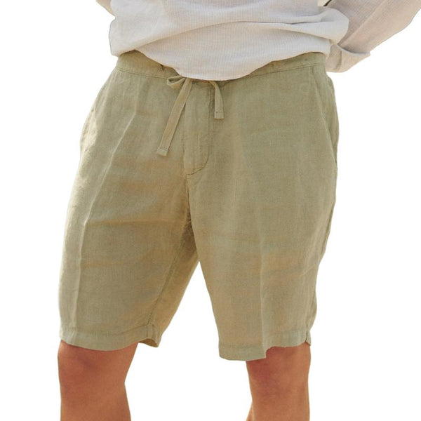 Men's Casual Cotton Linen Blended Drawstring Shorts 53737395M