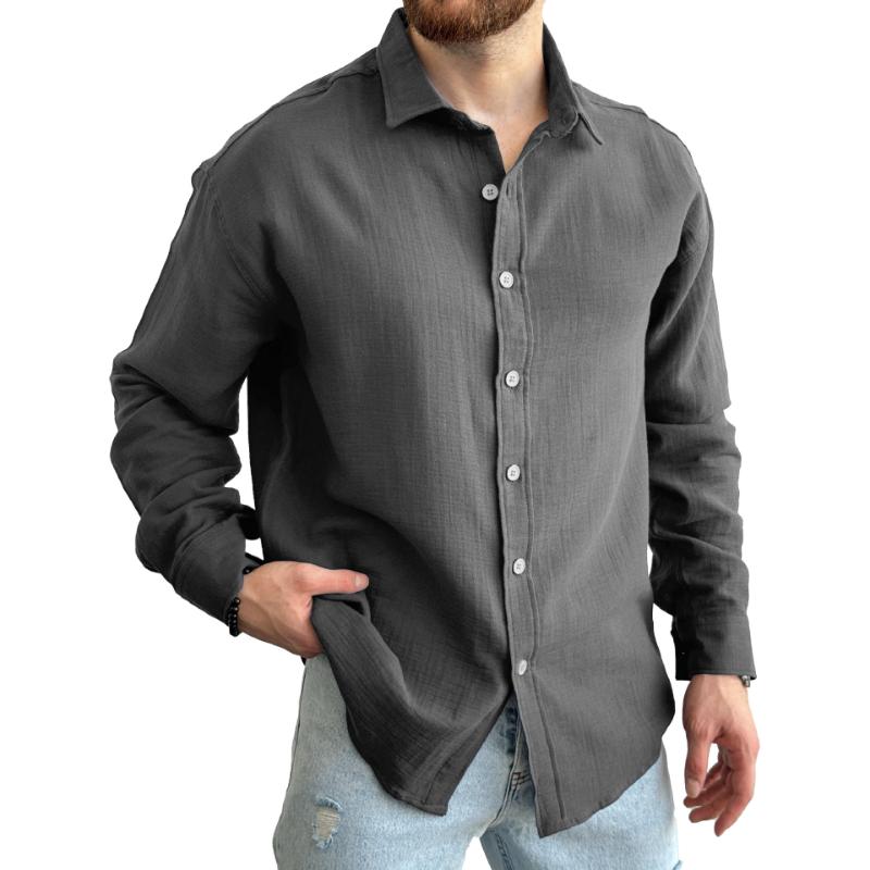 Camicia da uomo a maniche lunghe con risvolto 21872099Y