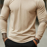 Men's Casual Comfortable Slim Fit Round NeckLong Sleeve T-shirt 38981585K