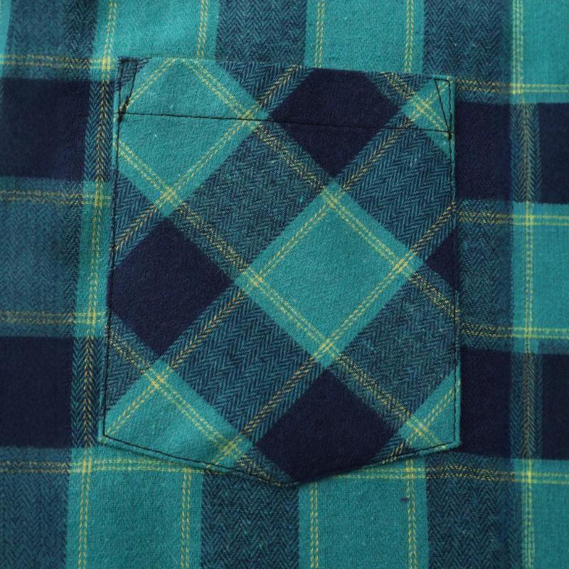 Men's Vintage Casual Flannel Plaid Lapel Long Sleeve Shirt 29265859TO