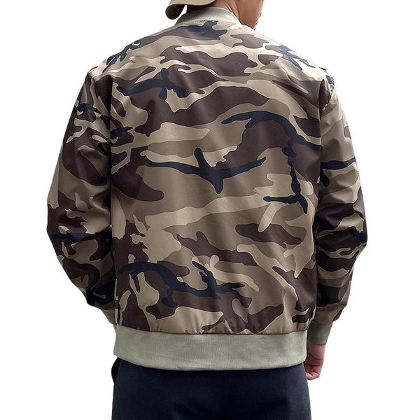 Men's Casual Camouflage Printed Zippered Bomber Jacket 35686729M