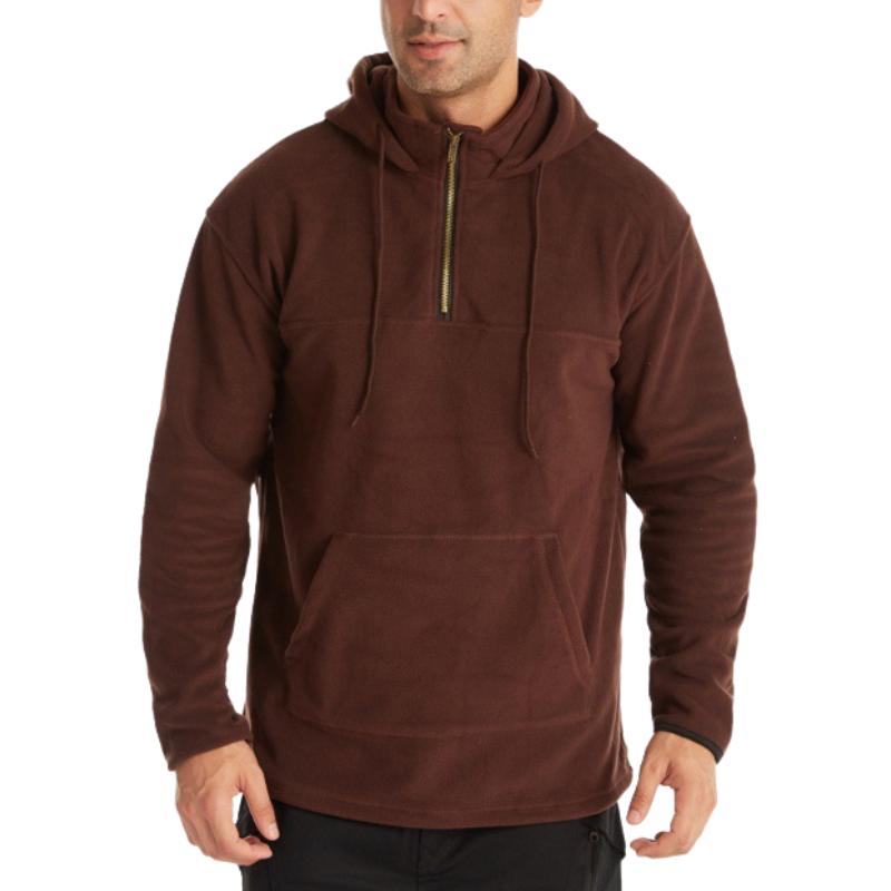 Men's Sports Solid Color Polar Fleece Hoodie 40730394F