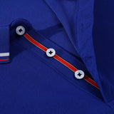Men's Solid Colorblock Line Trim Short Sleeve Polo 36884426Z