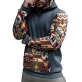 Men's Retro Casual Ethnic Style Geometric Print Hoodie 67007803TO