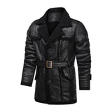 Men's Retro Casual Mid-Length Lapel Fur Jacket 27815853F