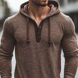 Men's Casual Button Hooded Long Sleeve T-Shirt 13247656Y