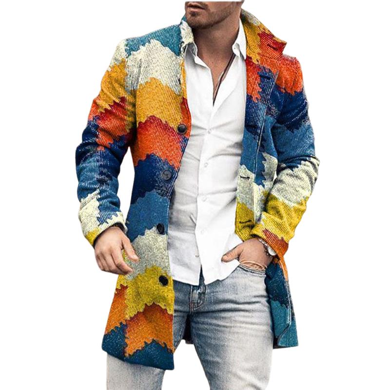 Cappotto di lana di media lunghezza con collo alto da uomo 63034930F