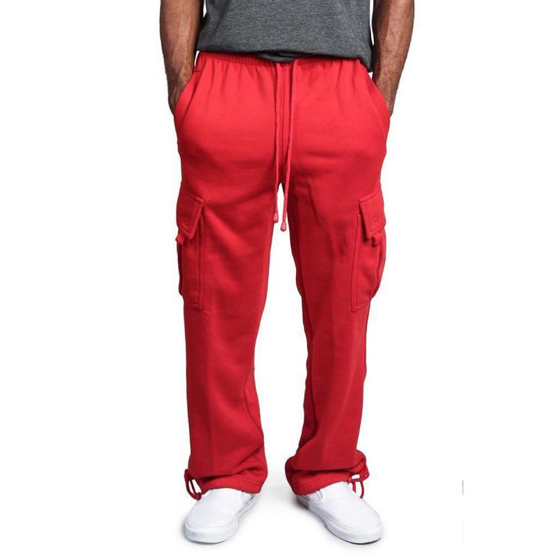 Men's Classic Retro Casual Cuffed Multi-Pocket Sweatpants 05037699K