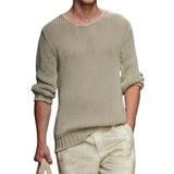 Men's Casual Slim Fit Round Neck Long Sleeve Knitted Sweater 83114927K