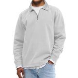 Men's Casual Half Zip Cotton Blended Loose Pullover Sweatshirt 05397432M