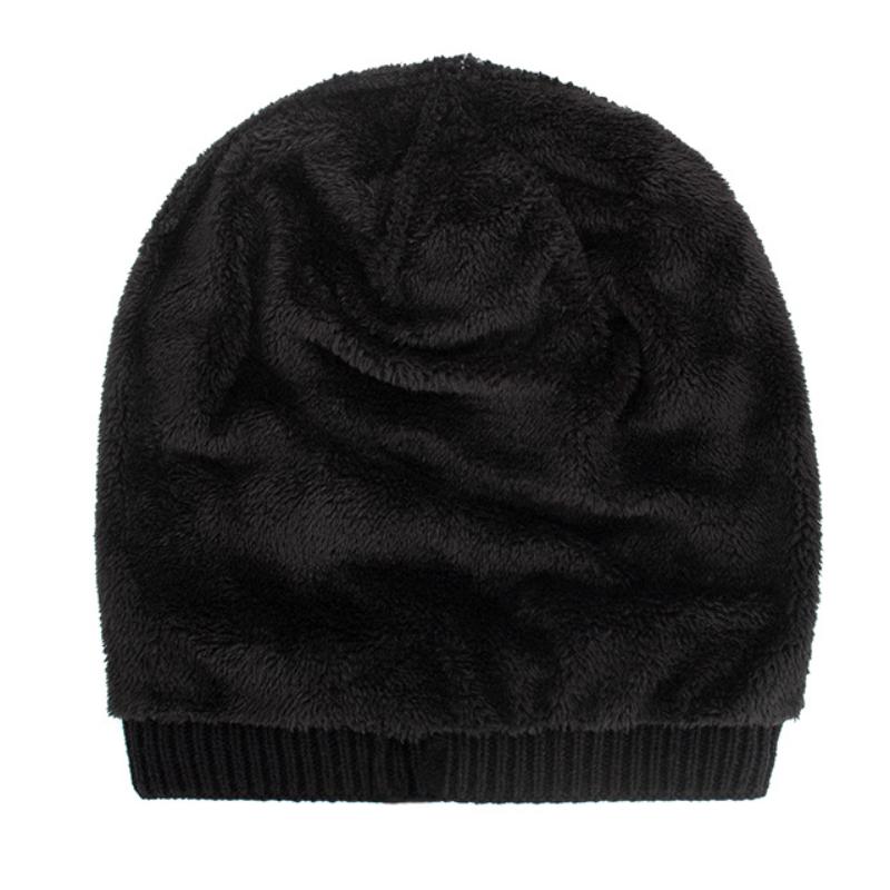 Men's Vintage Plush Lined Warm Knitted Hat 44555393Y