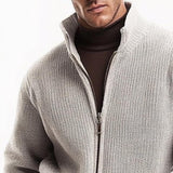 Men's Classic Vintage Simple Stand Collar Comfort Zipper Cardigan 48088238K