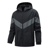 Men's Outdoor High Visibility Reflective Strip Hooded Jacket 76283368F