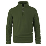 Men's Retro Casual Polar Fleece Solid Color Half Zip Sweatshirt 36267442TO