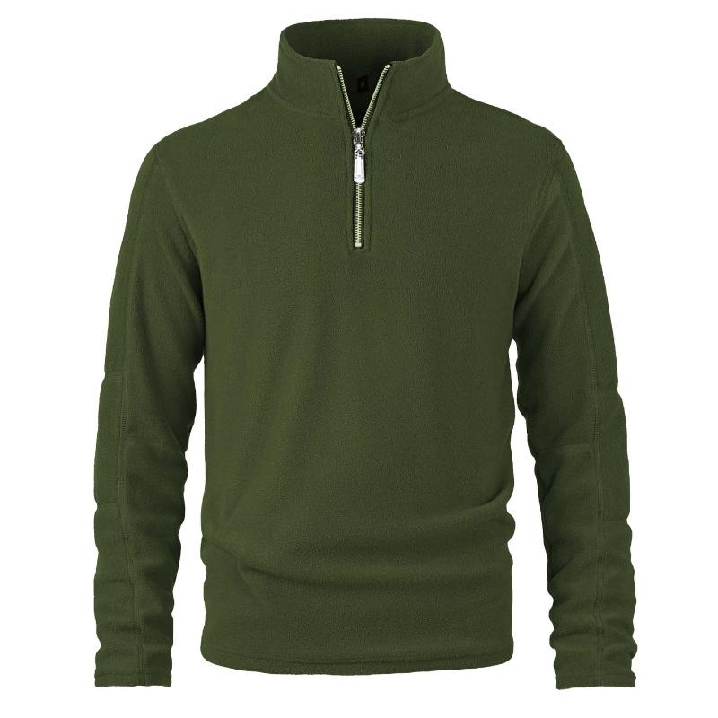 Men's Retro Casual Polar Fleece Solid Color Half Zip Sweatshirt 36267442TO