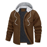 Men's Hooded Corduroy Warm Cotton Jacket 70443252F