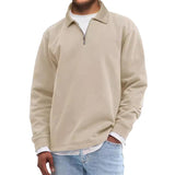 Men's Casual Half Zip Cotton Blended Loose Pullover Sweatshirt 05397432M