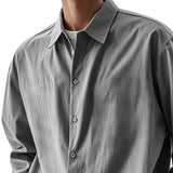 Men's Solid Loose Lapel Long Sleeve Casual Shirt 29880781Z