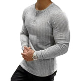Men's Striped Sports Long Sleeve T-Shirt 63184129TO