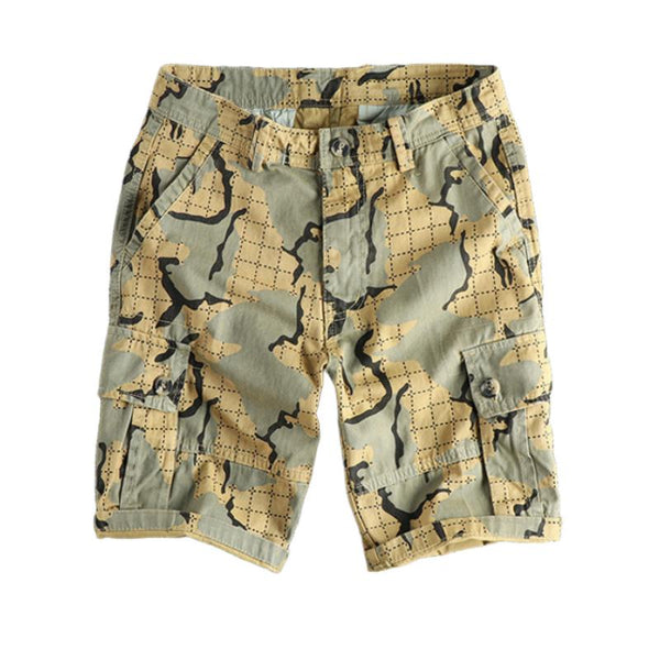 Men's Retro Print Multi-Pocket Cargo Shorts 66847994Y