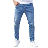 Men's Fashion Distressed Holes Casual Jeans 43156299Z