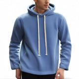 Men's Casual Solid Color Polar Fleece Hoodie 86051680Y