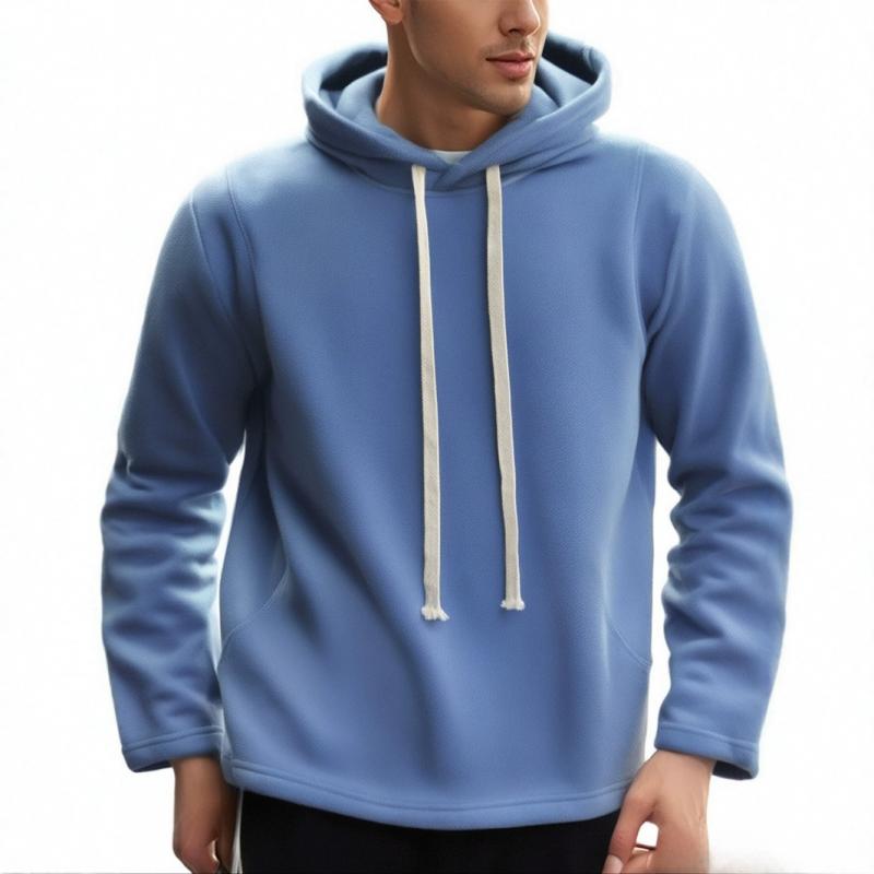 Men's Casual Solid Color Polar Fleece Hoodie 86051680Y