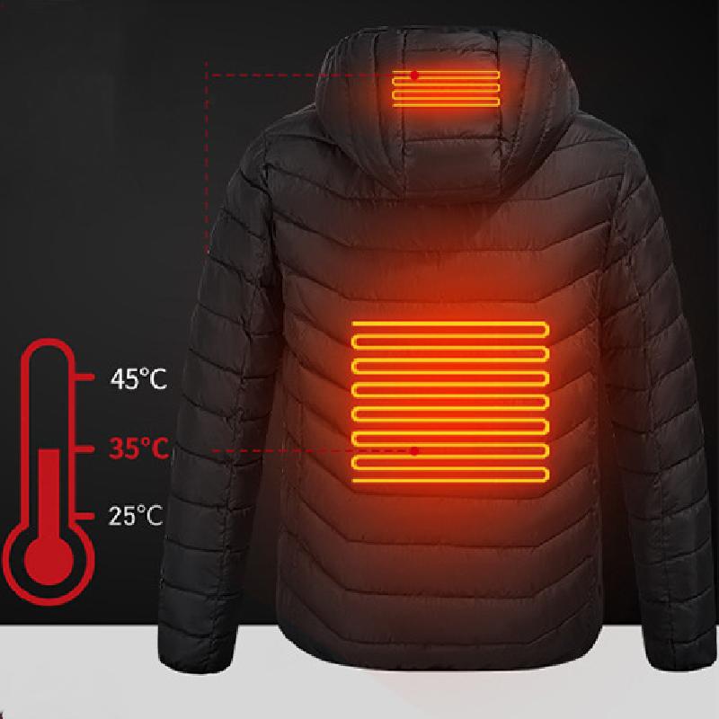 Men's Casual Warm Light Fleece Functional Heating Hooded Jacket 83519113K