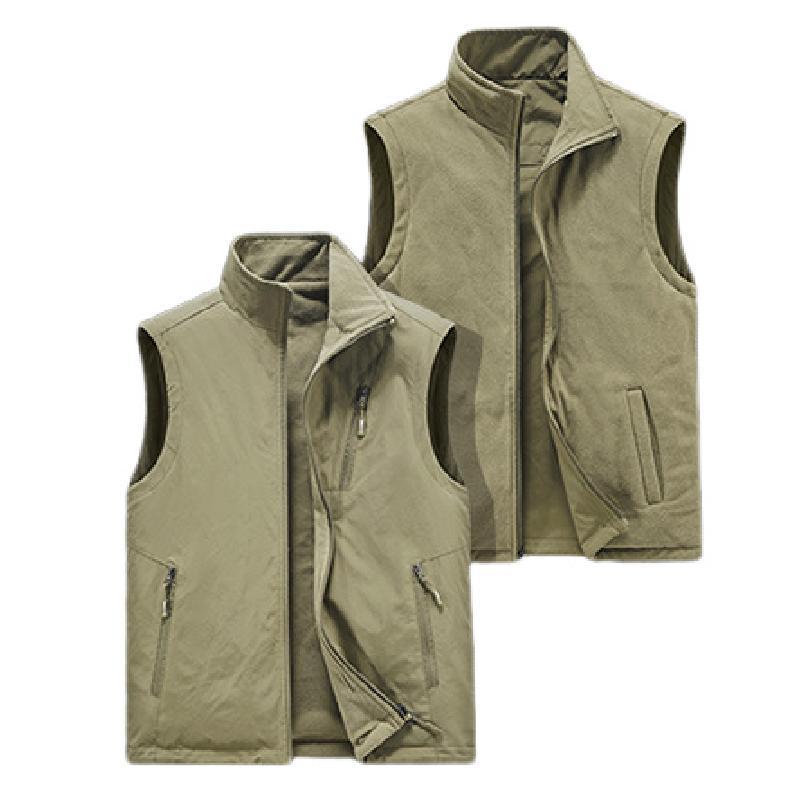 Men's Casual Double-sided Stand Collar Zipper Vest 25587167F