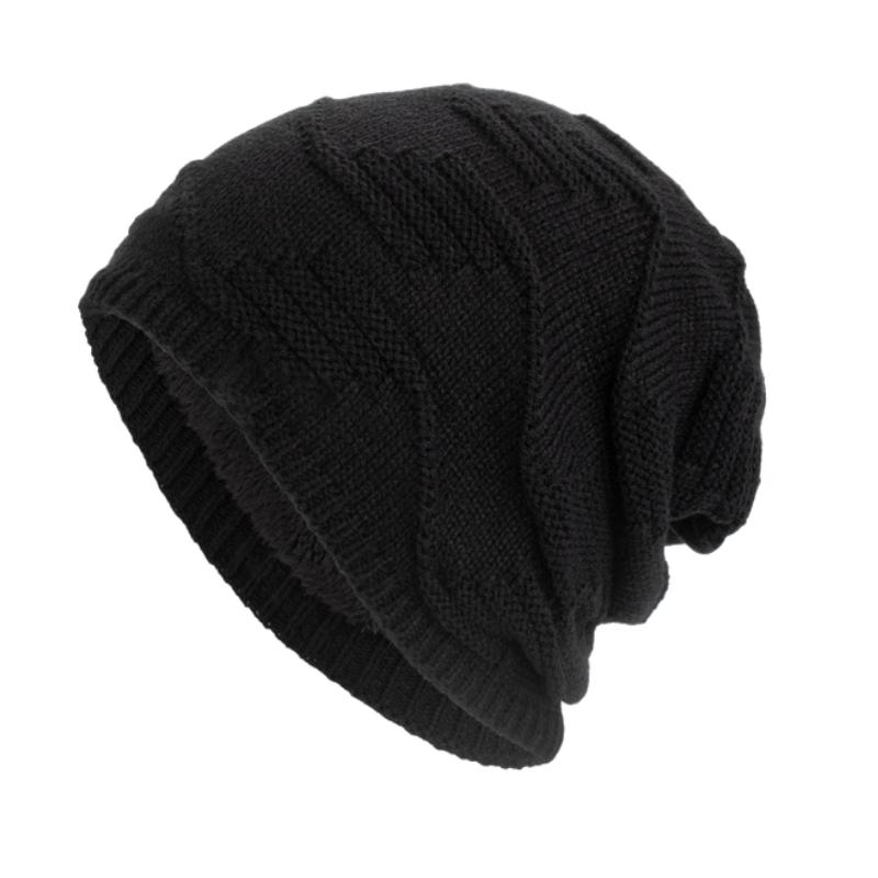 Men's Vintage Plush Lined Warm Knitted Hat 44555393Y