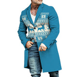 Men's Retro Casual Christmas Elk Print Mid-Length Coat 86009726TO