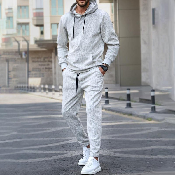 Men's Fashion Loose Hoodie And Elastic Waist Trousers Sports Casual Set 44431284Z