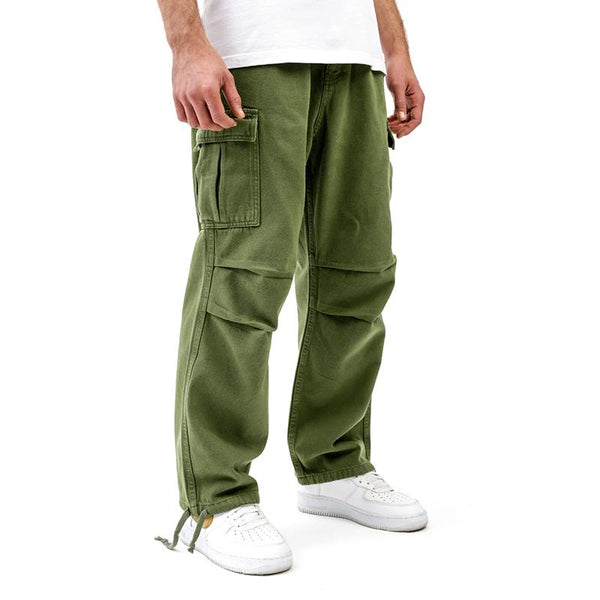 Men's Solid Multi-pocket Elastic Waist Cargo Pants 60601724Z