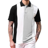 Men's Casual Colorblock Short-sleeved Polo Shirt 28128569TO