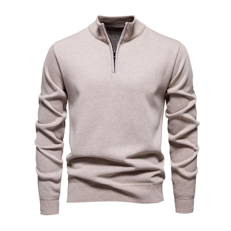 Men's Casual Zipper Stand Collar Loose Fleece Pullover Sweatshirt 26505971M