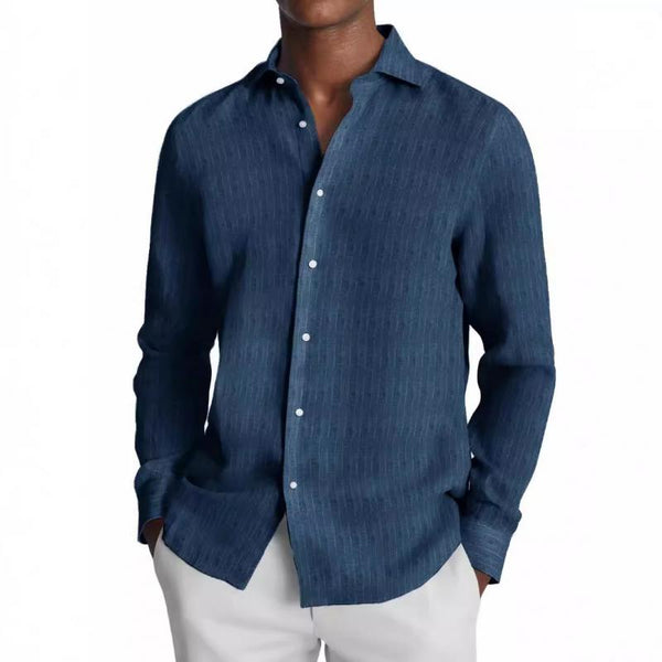 Men's Casual Lapel Slim Fit Long Sleeve Shirt 86103615M