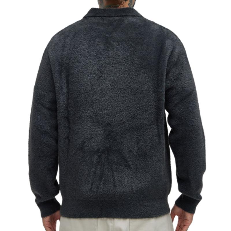 Men's Vintage Casual POLO Collar Mohair Sweater 32716757F