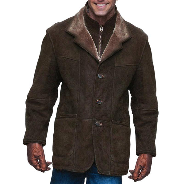 Men's Classic Lapel Suede Insulated Jacket 59784243F