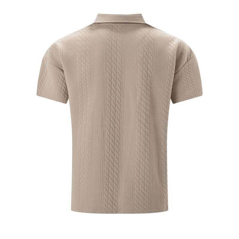 Polo à manches courtes en tissu jacquard pour homme 65098598Y