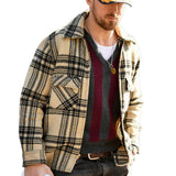 Men's Check Lapel Zip-Up Jacket 70683774U