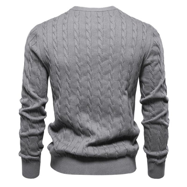 Men's Deer Embroidery Solid Color Crew Neck Sweater 48611583Y