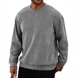 Men's Solid Color Loose Round Neck Long Sleeve Casual Sweatshirt 81572013Z