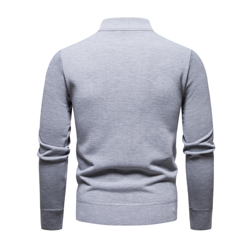 Men's Casual Zipper Stand Collar Loose Fleece Pullover Sweatshirt 26505971M