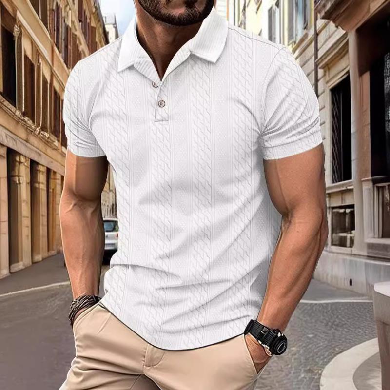 Men's Jacquard Texture Short-Sleeved Polo Shirt 65098598Y